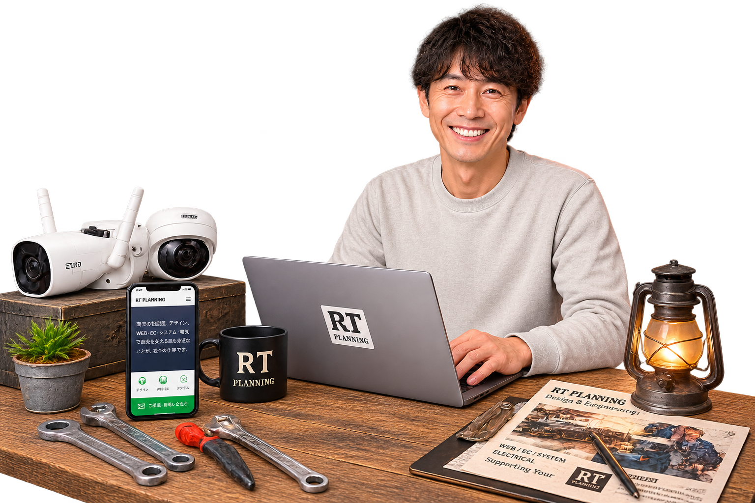 RTプランニングのホームページ制作、ITサポート、防犯カメラ、電気工事、デザイン業務